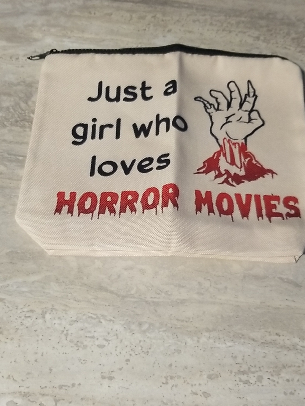 Just a Girl Who Loves Horror Movies Canvas Pouch